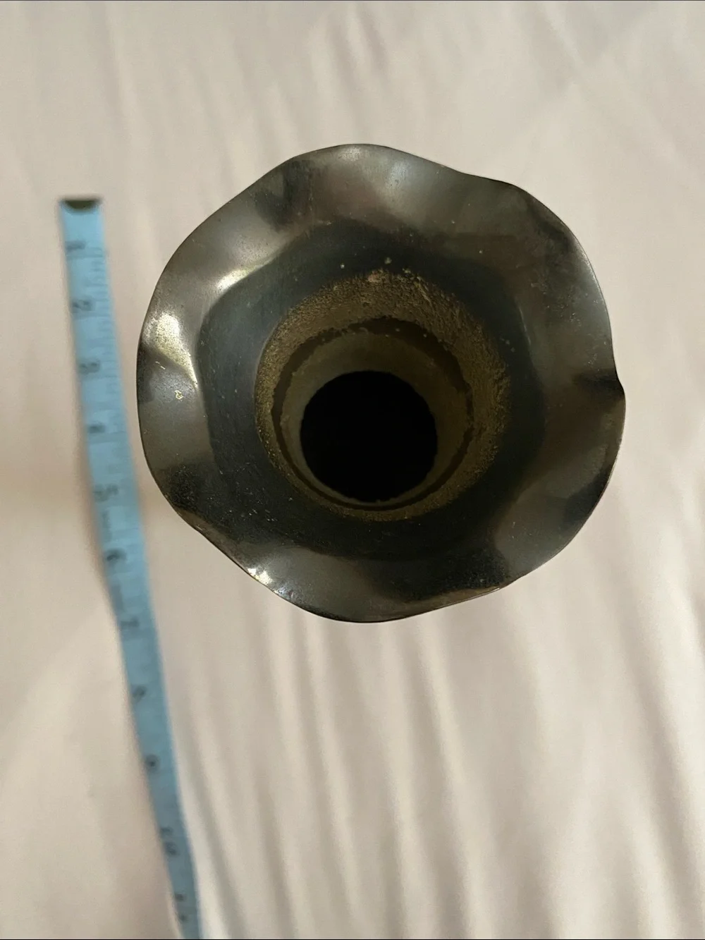 MCM Brass Vase with Floral Accents